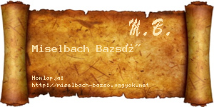 Miselbach Bazsó névjegykártya